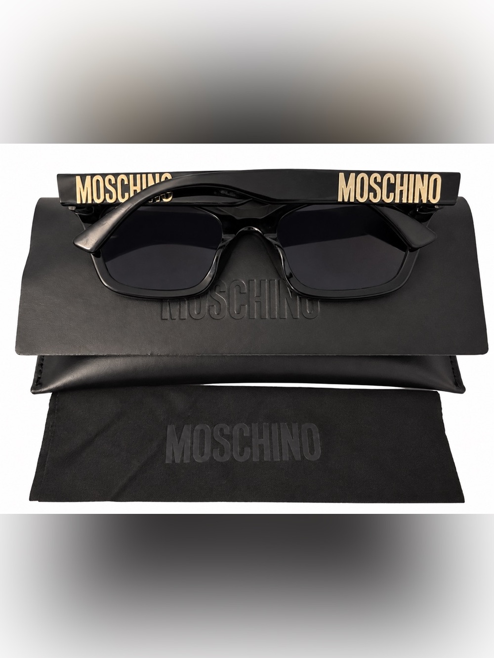Moschino MOS155/S Black Cat-Eye Sunglasses - Like New w/ Case + Cleaning Cloth